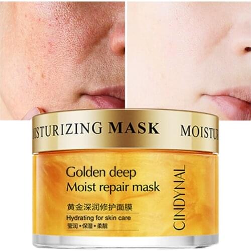 Face Mask Moisturizing Nourish Brighten Anti-Aging Anti-Drying Repairing Rough Oil-Control Gold Hyaluronic Acid Skin Care 120g