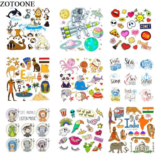ZOTOONE Animal Cat Patch Iron on Transfers Astronaut for Clothing Applications DIY T-shirt Heat Transfers Appliques Stickers E