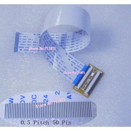 0.5 Pitch Type B 50P FFC Extension cord 250mm Connect on reverse Plane 50P Flexible Flat Cable 50P TTL FFC Extension Connector