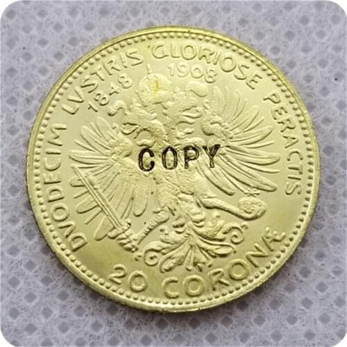 1908 Austria - Habsburg 20 Corona - Franz Joseph I (Reign) COPY COIN FREE SHIPPING