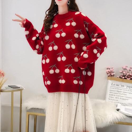 2021 Womens Printing Color Sweater Female Casual Simple Tops Clothing Ladies Causal Long Sleeve O-neck Knitted Pullover Q23