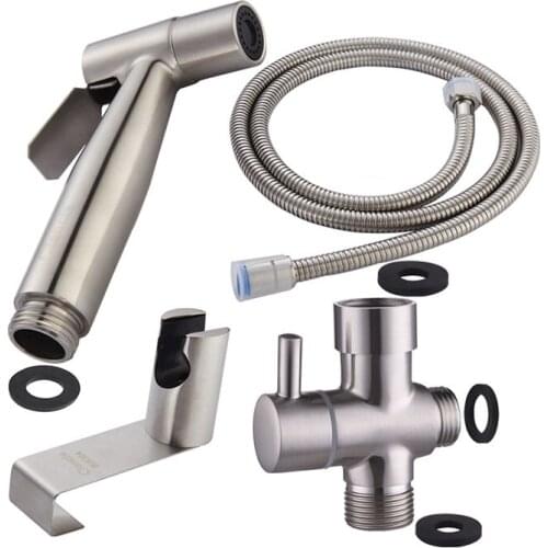 304 Stainless Steel Brusehd Bidets Bathroom Hand Shower Bidet Toilet Sprayer Hygienic Shower Taps Hang shattaf no drilling