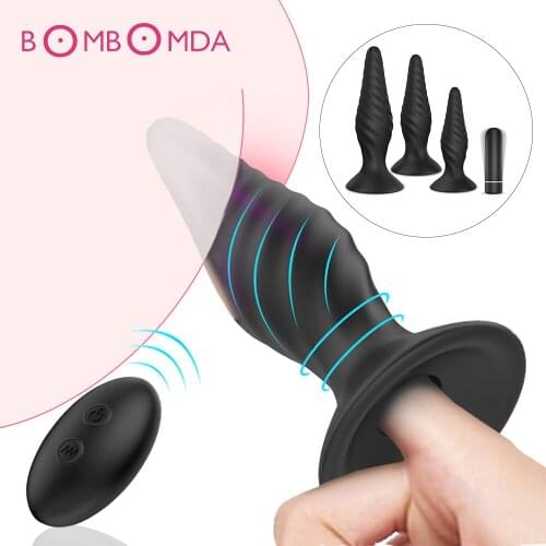 9 Speed Remote Control Anal Vibrator Sex Toy For Men Prostate Massager Finger Vibrator 4 Pcs Butt Plug Anal Bead For Masturbator