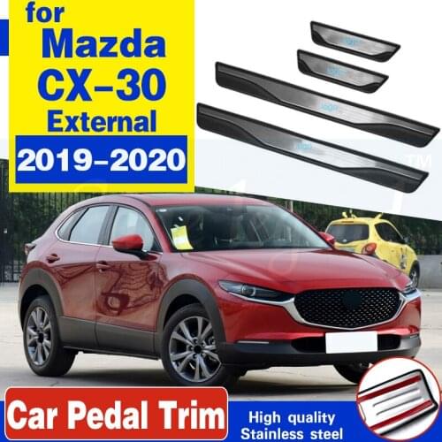 Car Door Sill Cover Accessories For Mazda Cx-30 Cx30 Cx 30 Auto Stainless Steel Scuff Pedal Protector Styling Sticker 2019 2020