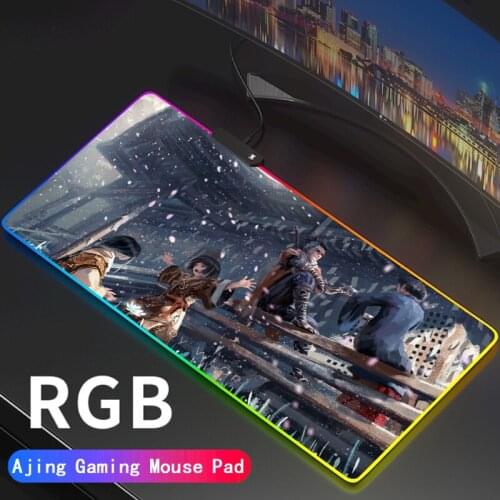 Anime SEKIRO Large Computer Keyboard Mat Rgb Oversized Led Glowing Mouse Pad Gaming Luminous Mousepad USB for PC Game