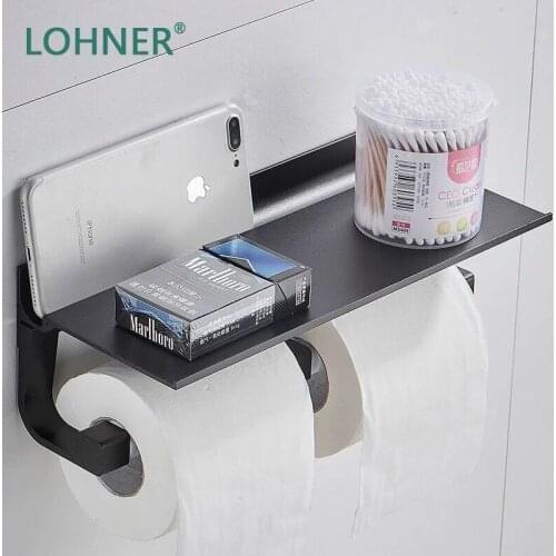 Lohner Black Toilet Holder Alumimum Toilet Kitchen Houder Tissue Box Roll Paper Towel Storage Portarollos Soporte Rollo De Papel