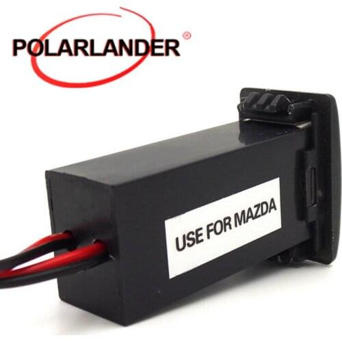 For M/azda Car cell phone charger 2.1 A output USB adapter 12v VoltMeter