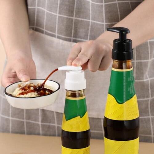 1 Set Innovative Dispensing Pump Rotatable Lock Cover ABS Detachable Lock-down Design Oyster Sauce Pump Head for Daily Use