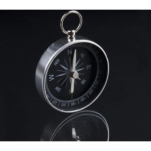 Pockets Mini Camping Hiking Compasses Lightweight Aluminum Outdoor Travel Compasses Navigation Wild Survival Tool Black