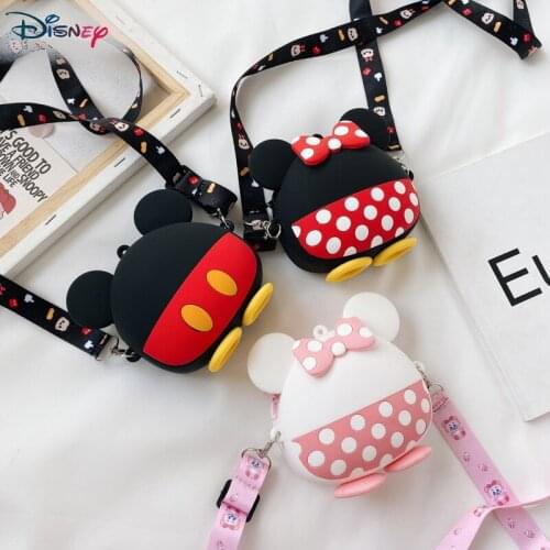 Disney Bag Mickey Mouse Small Bags for Women Silica Gel Messenger Bags Kindergarten Primary Schoolbag Minnie Childrens Backpack