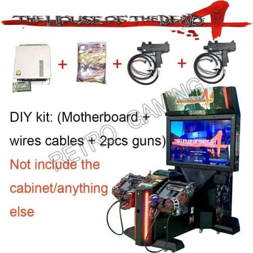 House Of The Dead 4 Motherboard with wires cable + 2 guns Coin Operated Simulator Gun Shooting Video Arcade Game Machine DIY kit