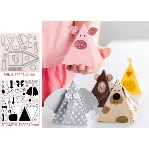 Dog BOX Metal Cutting Dies and Stamps for DIY Scrapbooking Photo Card Making Decor Supplies Embossing Dies Template