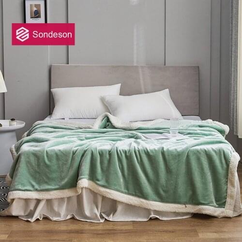 Sondeson Fashion Pure Green Blanket Warm Magic Fleece Duvet Cover Soft Travel Beach Throw Aircraft TV Sofa Blanket For Women