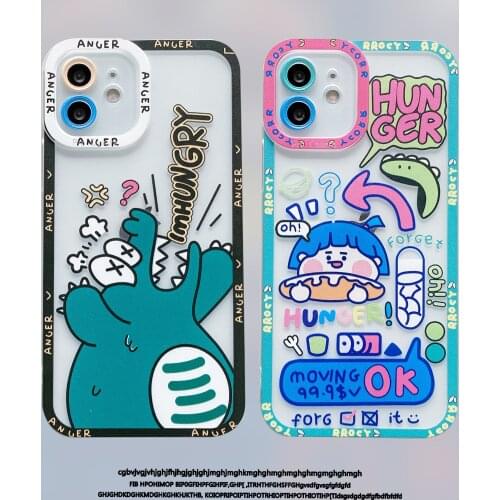 Fashion cute cartoon transparent crocodile angel anti-collision mobile phone case Iphoen 7P 8P X XS XR XSMAX 11ProMAX 12ProMAX