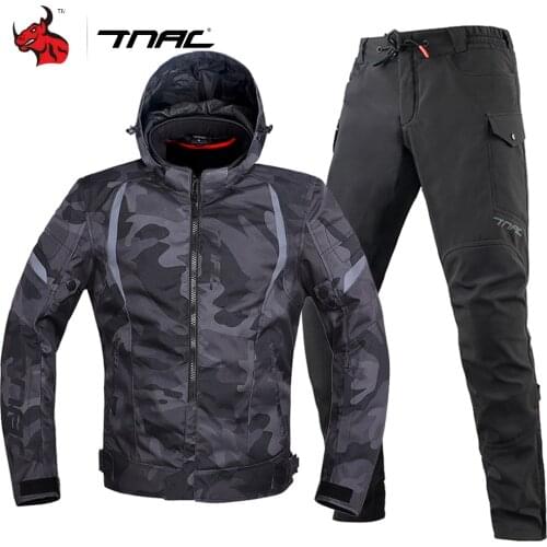 Camouflage Motorcycle Suit Waterproof Motorcycle Jacket Men Motocross Chaqueta Moto Windproof Moto Jacket Protection Set