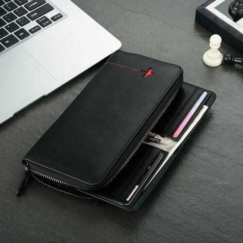 Men Wallets Luxury Brand Small Handbags Mens Business Credit Card Wallet holder RFID Male Clutch Purse Money Bag Cow Leather