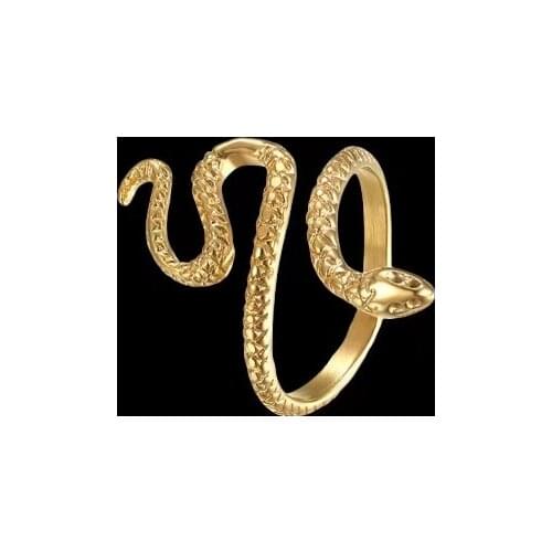 Retro Punk Snake Ring for Men Women Exaggerated Antique Siver Color Fashion Personality Stereoscopic Opening Adjustable Rings