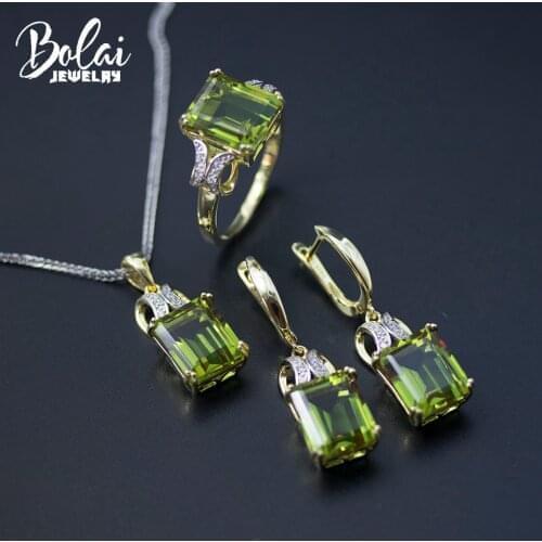 Bolai Nano Diaspore Jewelry Sets 925 Sterling Silver Color Changing Zultanite Ring Pendant Earrings For Women Gemstone Wedding