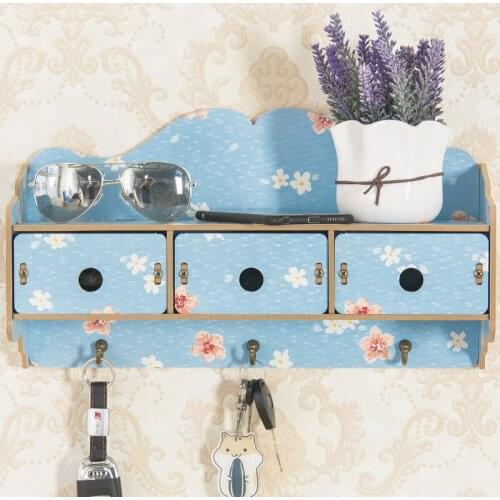 Wall-Mounted Storage Box Wooden Wall Bedroom Living Room Storage Holder Wall Hanging Decoration Storage Racks