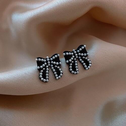 New Bow Earrings Korea Natural Pearls Unusual Earrings Accessories for Jewelry Womens Jewelry Accessories for Women Jewelry