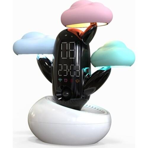 Cloud Alarm Clock Digital LED Display with Motion Sensor, Rechargeable Night Light, Weather Forecast, Temperature, APP Control