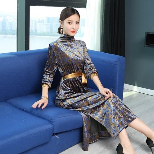 Autumn Women Dress 2021 New Style Winter Long Sleeve And Xxxl Designs Female Elegant Fashion Temperament Slim Silk Dresses