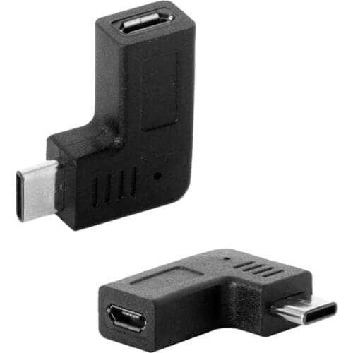 MagiDeal (2 Pack) Micro USB To USB Type C Adapter Right Angle 90 Degree