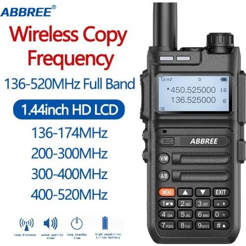 ABBREE AR-F5 Automatic Wireless Copy Frequency Walkie Talkie Large LCD Display 10W Upgrade Baofeng UV-5R Two Way Radio