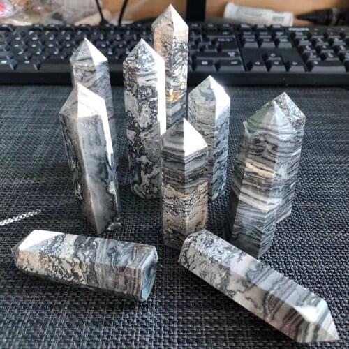 1PC Natural crystal picasso crystal point mineral ornament healing wand home decor DIY Gift Decoration