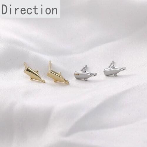 14k copper-plated special-shaped earrings with hanging fashion silver needles diy handmade earrings accessories materials