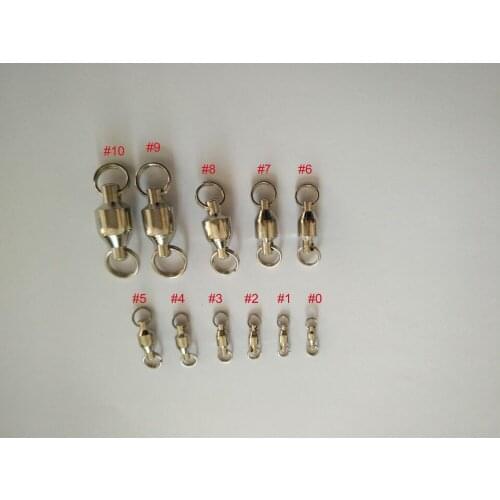 Ball Bearing Swivels Size 0/1/2/3/4/5/6/7/8/9/10 With 2 Heavy Duty Split Rings For Sea Fishing