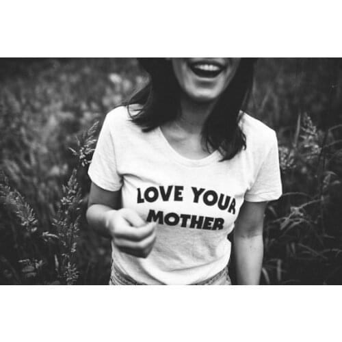 Skuggnas Summer Short Sleeve Tees LOVE YOUR MOTHER T-Shirt Funny Graphic Casual Tops 90s fashion tumblr aesthetic clothes