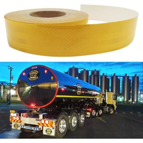 5cm X 10m Reflective Tape Stickers Car Styling Self-adhesive Tape PET Engineering Grade Barrier Trailer Tape