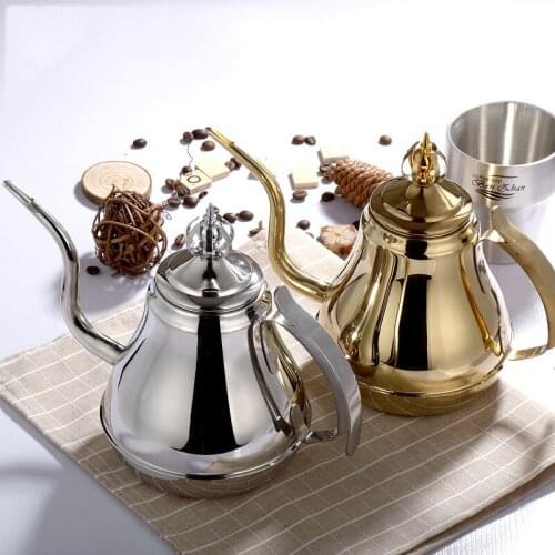 Thick Stainless Steel Teapot With Strainer Hotel Restaurant Hotel For Induction Cooker Long Mouth Large Capacity