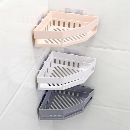 Triangular Shower Caddy Shelf Bathroom Wall Corner Rack Storage Organizer Holder Bath Rack