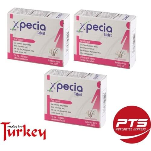 Turkish Brand Xpecia Pharma Hair Scalp Treatment Natural Nutrition Product For Women 3 Box 180 Tablets Repair Lock Hair Growth