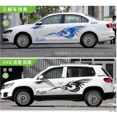 Waterproof Carving 3D Car Body Stickers Decals Chinese Dragon Totem Car Decal Race Sticker Hood Stickers Car Decoration Stickers