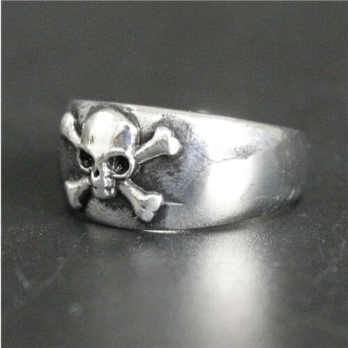 Skull With Cross Bones Ring 316L Stainless Steel Top Quality Fashion Biker Ring