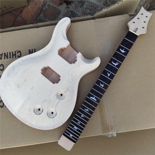 1 Set Unfinished Electric Guitar Neck And Body Guitar Kit DIY Part