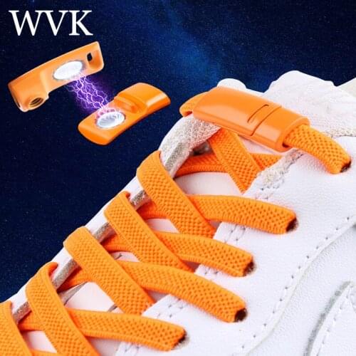 1 pair Magnetic Shoelaces Elastic No tie Shoe laces for Shoes Sneaker Lazy Shoelace Lock One Size Fits All Kids & Adult 24 Color