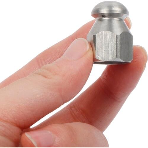 1pc 1/4 Inch Pressure Washer Drain Sewer Cleaning Female Nozzle Stainless Steel 17mm Opposite Side Hexagon