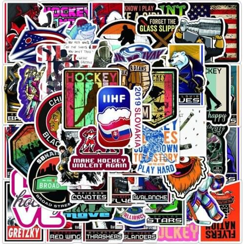 10/30/50Pcs Hockey Athlete Cartoon Graffiti Waterproof Stickers Motorcycle Bicycle Helmet Motor Laptop Kid Classic Toy Gifts