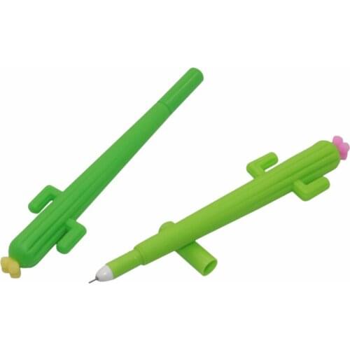 2 Pcs Cute Cactus Gel Pen Kawaii Korean Stationery Creative Gift School Supplies 0.38mm Black Ink Plant Pen