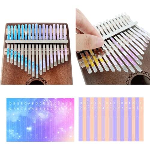 African 17 Keys Kalimba Scale Key Sticker Thumb Piano Note Sticker Music Supplies for Music Lovers Beginner Learner Kit