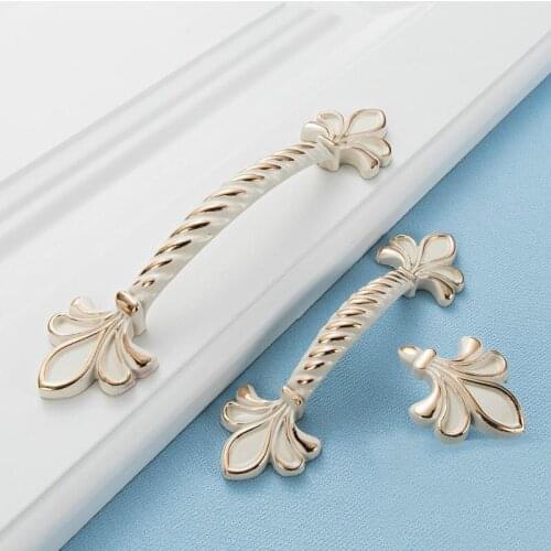 Lvory White Cabinet Knobs and Handles Door Handle Metal Cupboard Handles Drawer Pulls Furniture Hardware