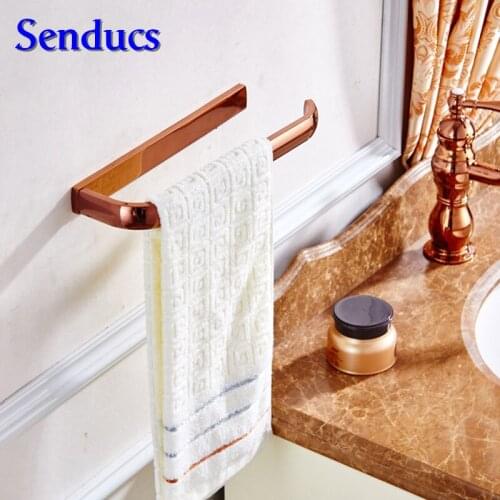 Free shipping Senducs fashion brass towel ring with rose gold wash towel ring for bath face towel holder or kitchen towel rings