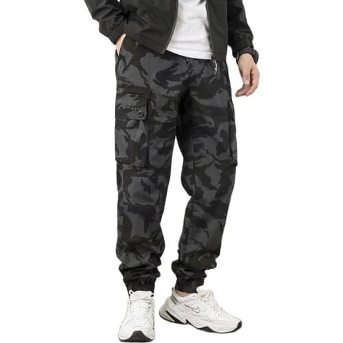 New High Quality Men Cargo Pants Casual Long Trousers fashion Loose Multi Pocket Camouflage Military Pants Mens street Joggers