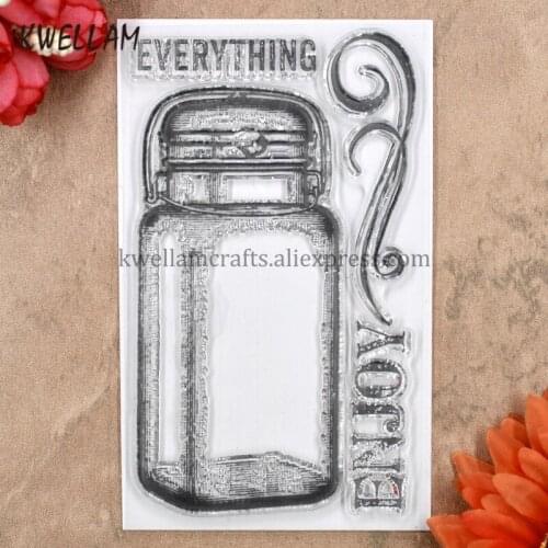 Bottle ENJOY EVERYTHING Scrapbook DIY photo cards rubber stamp clear stamp transparent stamp 7.5x12.5cm KW8031532