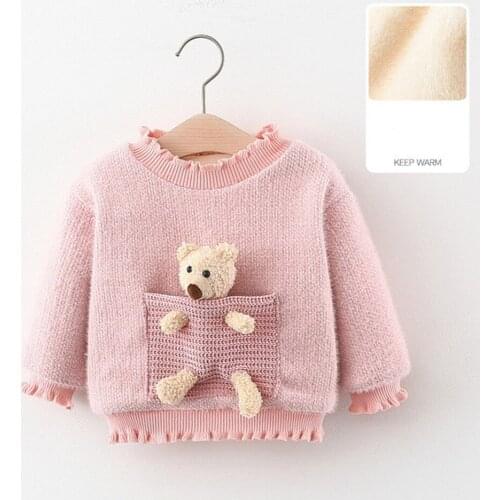 Baby Boys Winter Sweatshirts For Girl Fleece Pullover Kids Clothes Children Clothing Toddler Warm Tops With Toys New arrival
