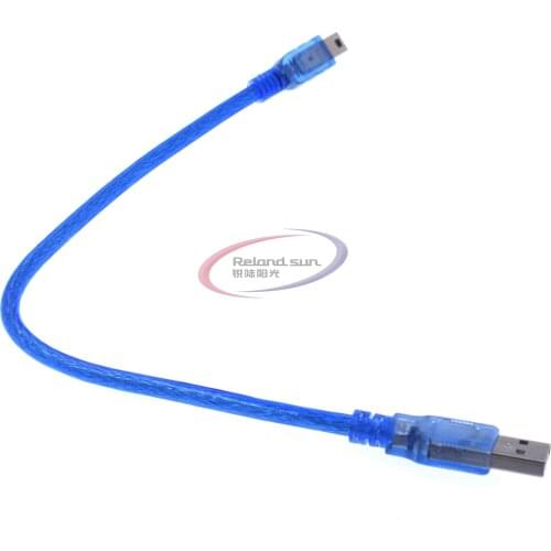 30cm USB 2.0 A Male To Mini B 5pin Male PC Data Cable Cord Leads for Arduino MCU Nano 3.0 Pro Also for Old Mobile Phone